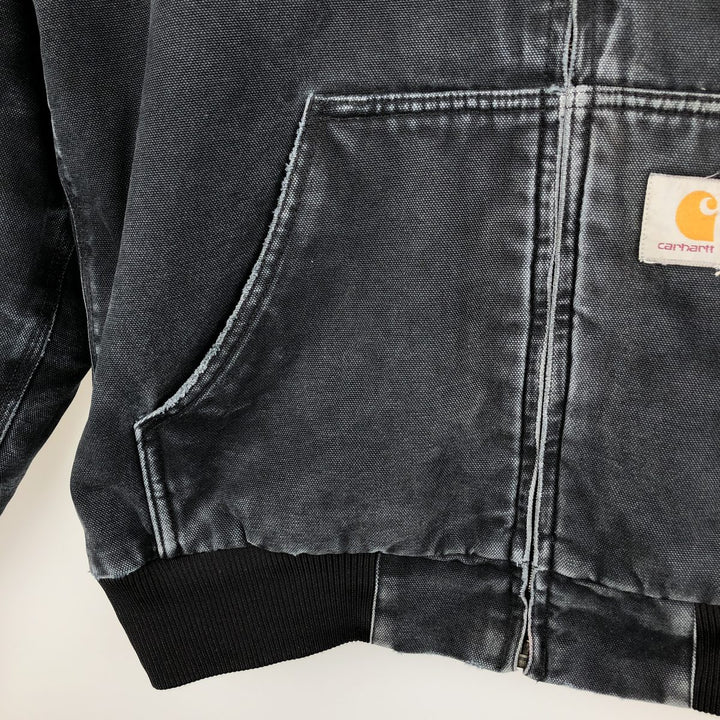 Carhartt Active Jacket, Padded Duck Full-Zip Hoodie, Men's Size L cotton black type Vintage Second Hand