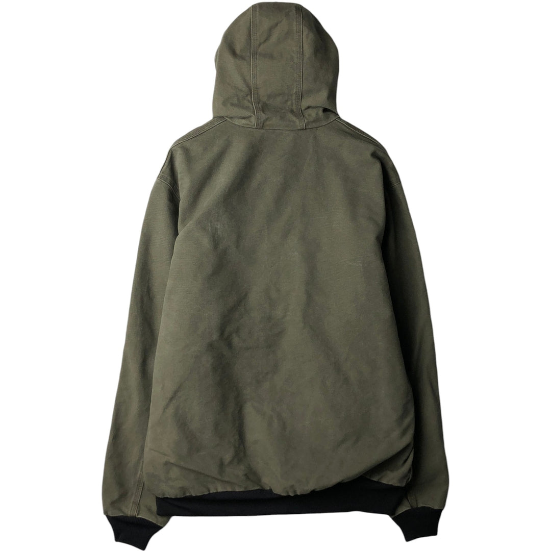 Carhartt Active Jacket Duck Full Zip Hoodie Men's XL cotton Khaki type Vintage Second Hand