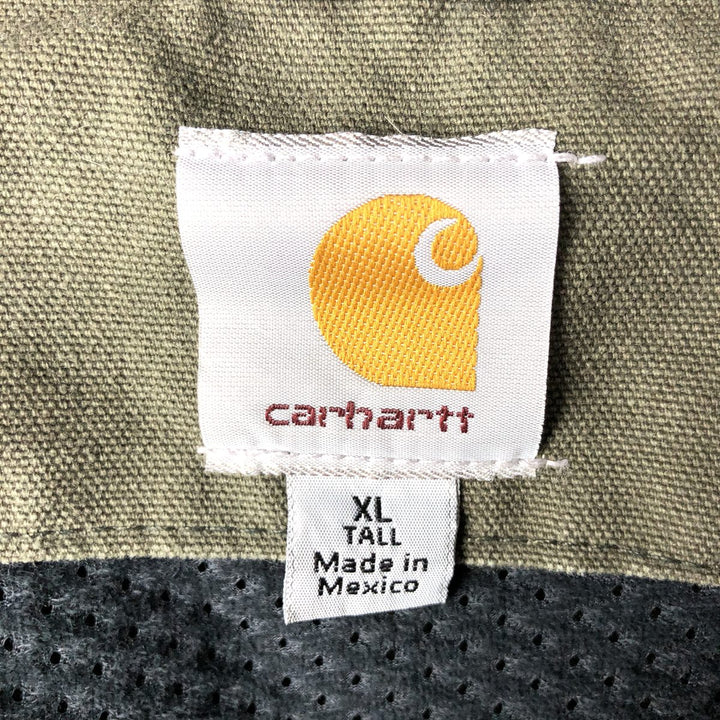 Carhartt Active Jacket Duck Full Zip Hoodie Men's XL cotton Khaki type Vintage Second Hand