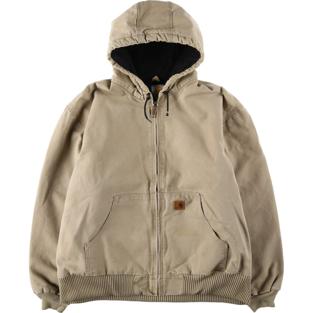Carhartt Active Jacket, Padded Duck Full-Zip Hoodie, Men's XL cotton Beige type Vintage Second Hand