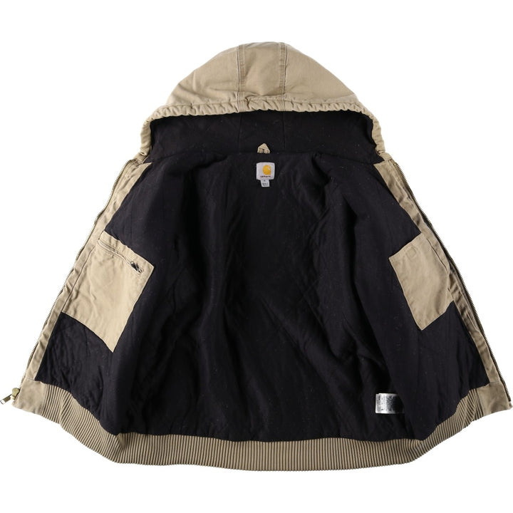 Carhartt Active Jacket, Padded Duck Full-Zip Hoodie, Men's XL cotton Beige type Vintage Second Hand