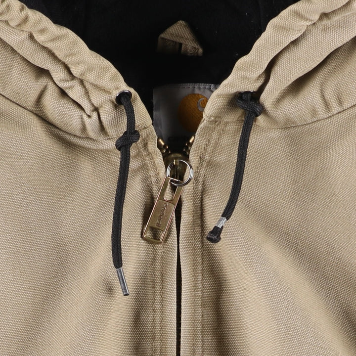 Carhartt Active Jacket, Padded Duck Full-Zip Hoodie, Men's XL cotton Beige type Vintage Second Hand