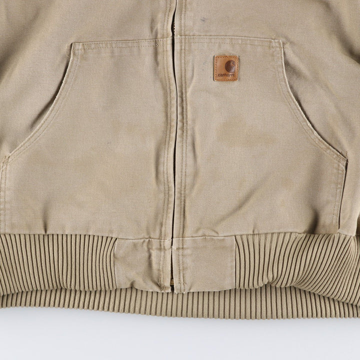 Carhartt Active Jacket, Padded Duck Full-Zip Hoodie, Men's XL cotton Beige type Vintage Second Hand