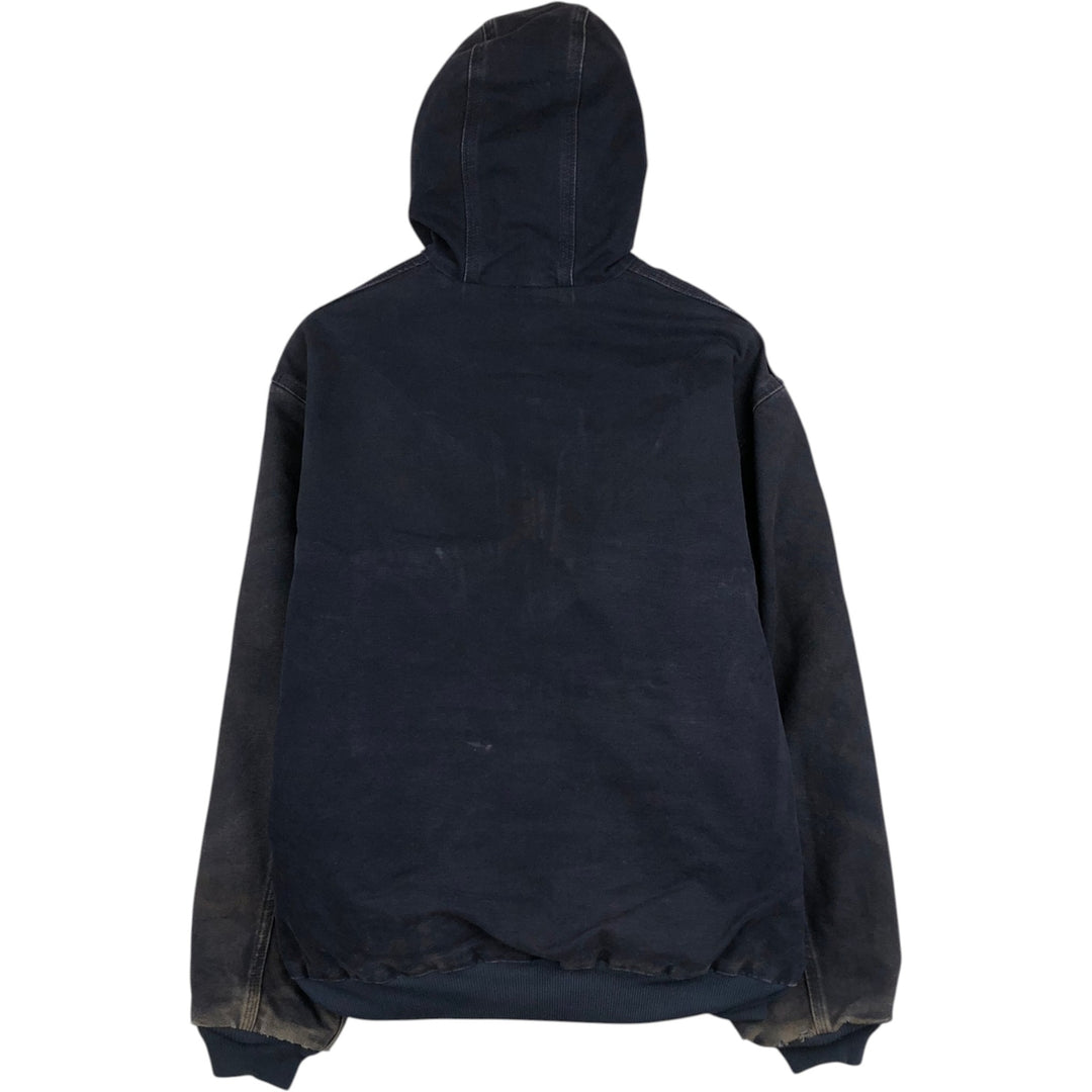 Carhartt Active Jacket Duck Full Zip Hoodie Men's L size cotton black type Vintage Second Hand