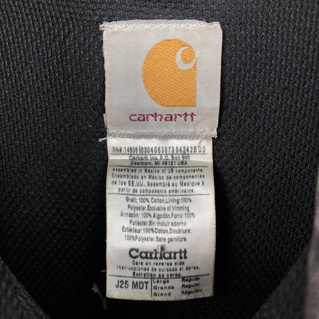 Carhartt Active Jacket Duck Full Zip Hoodie Men's L size cotton black type Vintage Second Hand