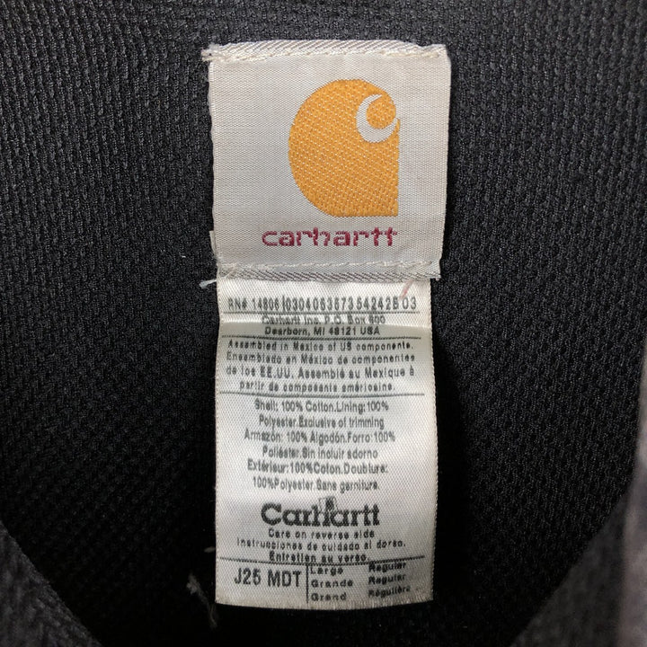 Carhartt Active Jacket Duck Full Zip Hoodie Men's L size cotton black type Vintage Second Hand