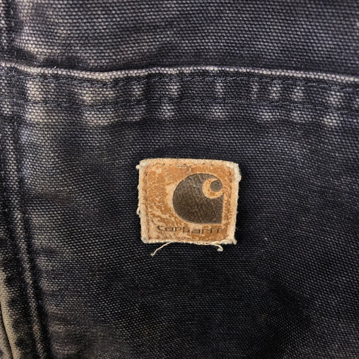 Carhartt Active Jacket Duck Full Zip Hoodie Men's L size cotton black type Vintage Second Hand