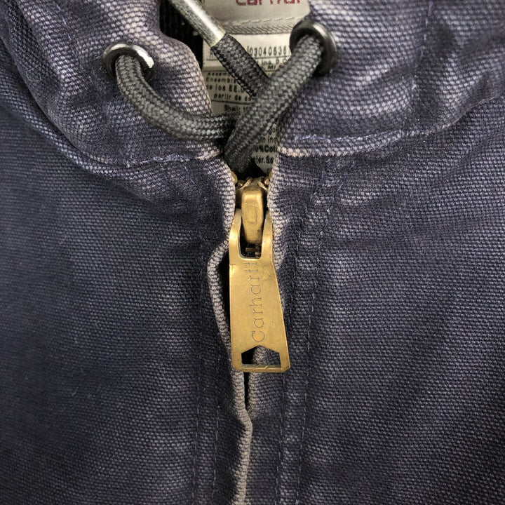 Carhartt Active Jacket Duck Full Zip Hoodie Men's L size cotton black type Vintage Second Hand