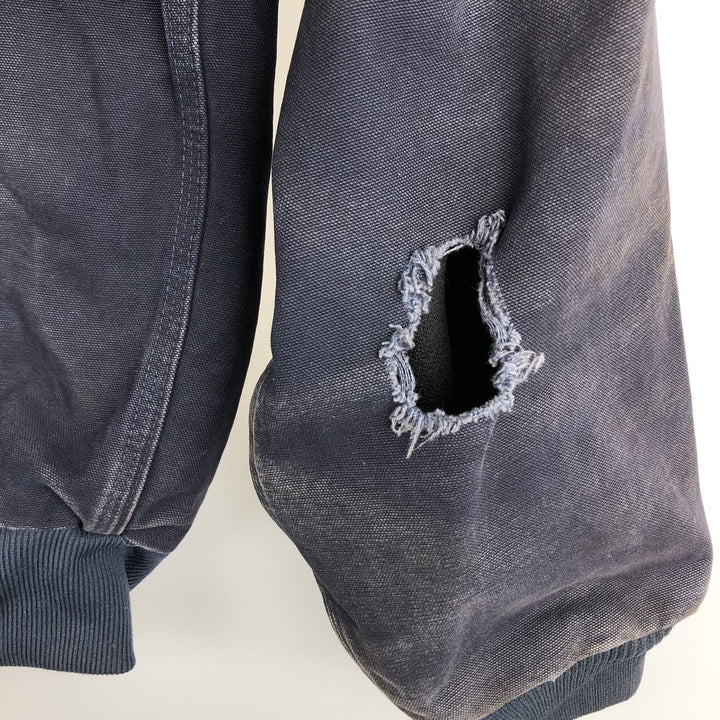 Carhartt Active Jacket Duck Full Zip Hoodie Men's L size cotton black type Vintage Second Hand