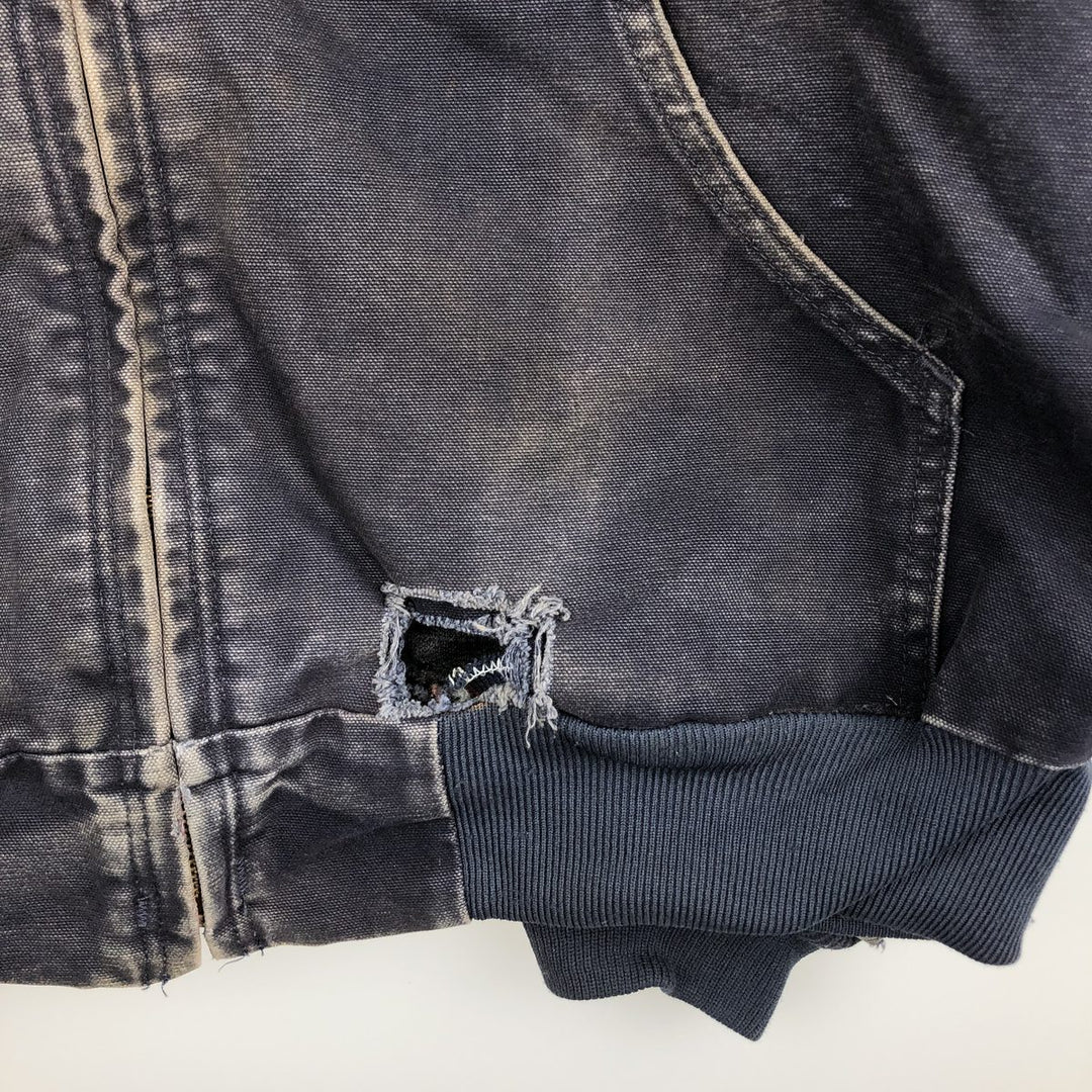 Carhartt Active Jacket Duck Full Zip Hoodie Men's L size cotton black type Vintage Second Hand