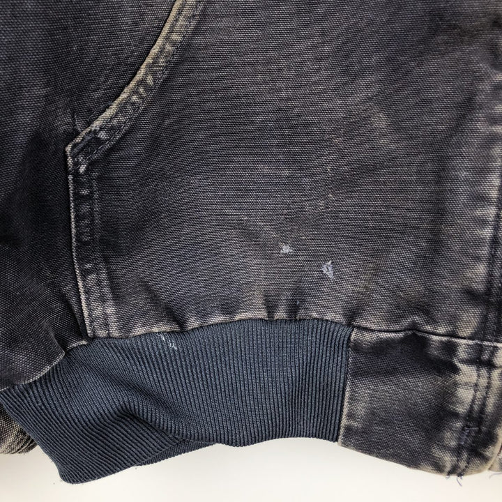 Carhartt Active Jacket Duck Full Zip Hoodie Men's L size cotton black type Vintage Second Hand