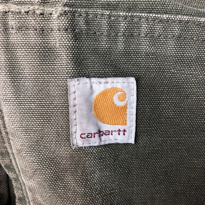 00'S Carhartt Active Jacket Duck Full Zip Parka Men's L size cotton Khaki type sage green Vintage Second Hand
