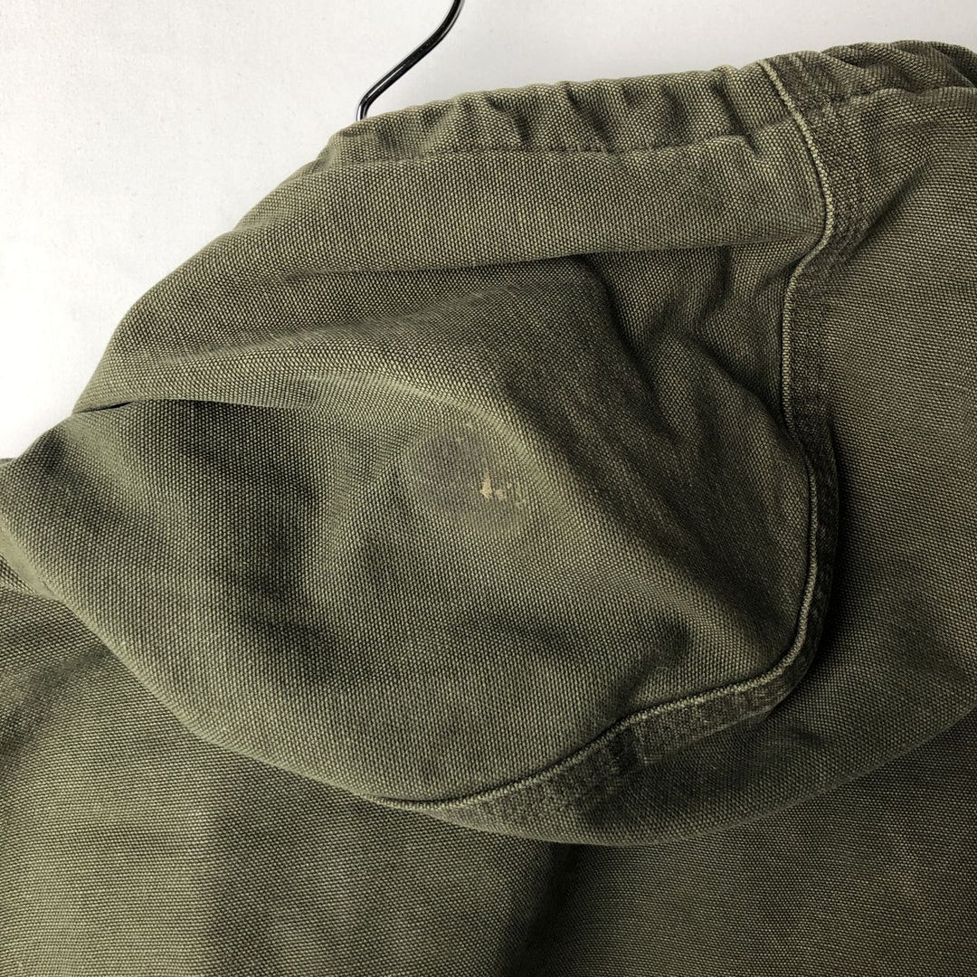 00'S Carhartt Active Jacket Duck Full Zip Parka Men's L size cotton Khaki type sage green Vintage Second Hand