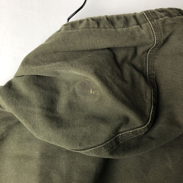 00'S Carhartt Active Jacket Duck Full Zip Parka Men's L size cotton Khaki type sage green Vintage Second Hand