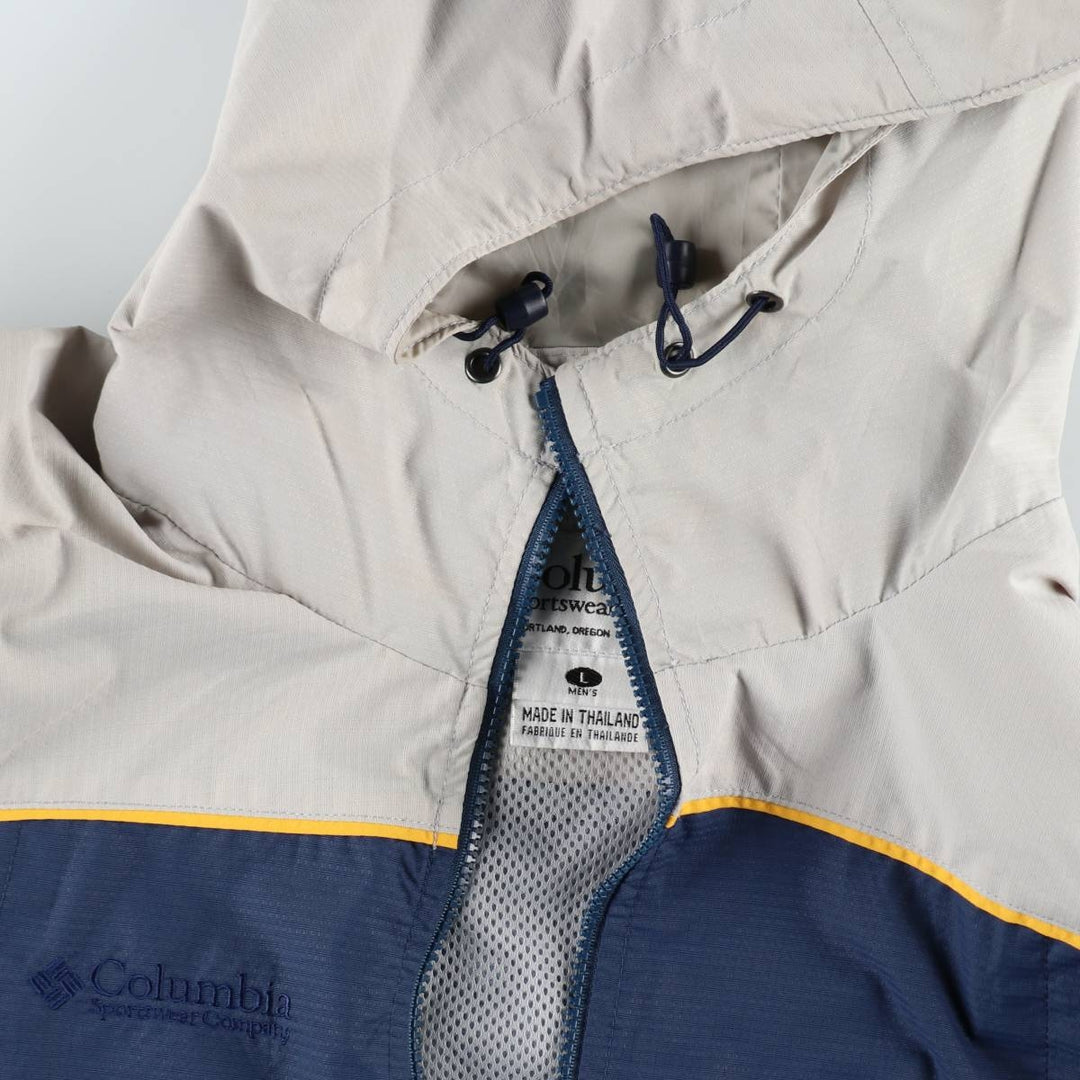 1990'S Columbia Ripstop Mountain Parka Shell Jacket (Men's Size L) unclear navy blue type Vintage Second Hand