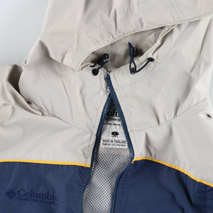 1990'S Columbia Ripstop Mountain Parka Shell Jacket (Men's Size L) unclear navy blue type Vintage Second Hand