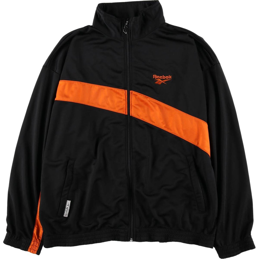 90'S Reebok Back Logo Jersey Track Jacket, Men's Size M (approx.), Vintage unclear black type Vintage Second Hand