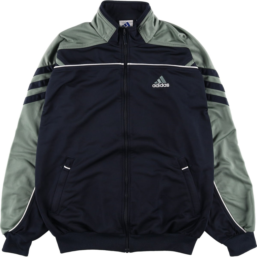 00'S adidas jersey track jacket, men's size M polyester Khaki type sage green Vintage Second Hand