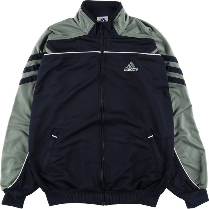 00'S adidas jersey track jacket, men's size M polyester Khaki type sage green Vintage Second Hand