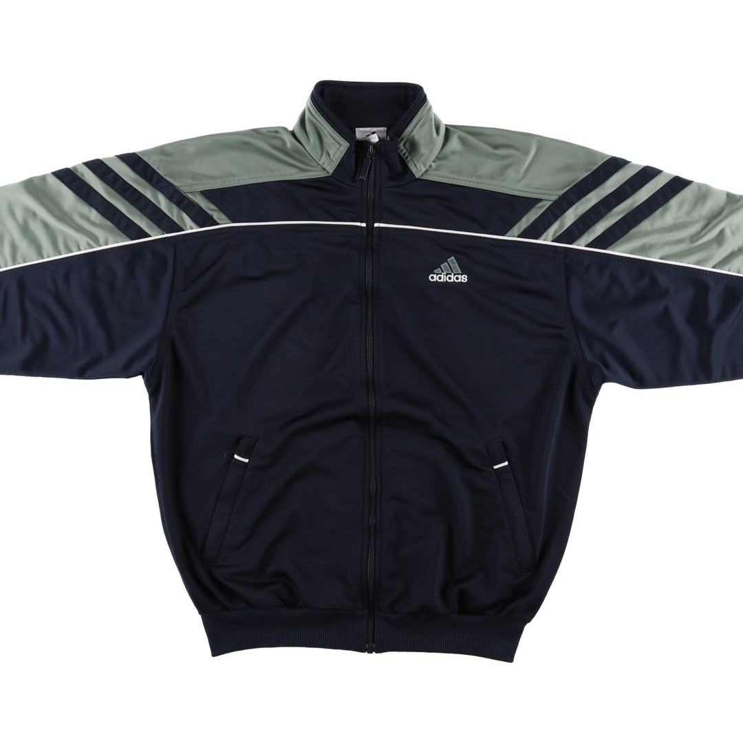 00'S adidas jersey track jacket, men's size M polyester Khaki type sage green Vintage Second Hand