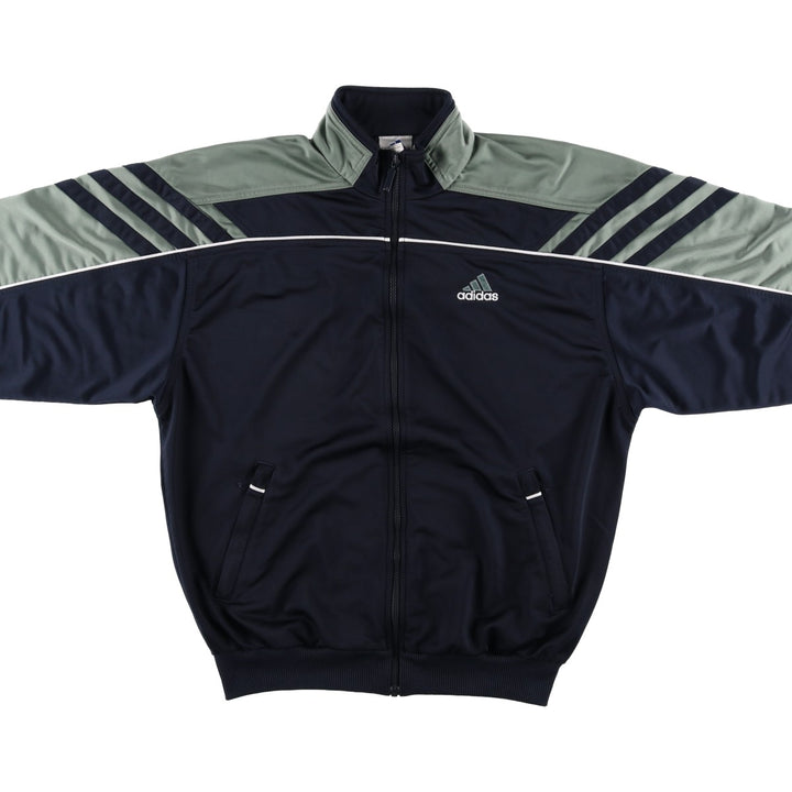 00'S adidas jersey track jacket, men's size M polyester Khaki type sage green Vintage Second Hand