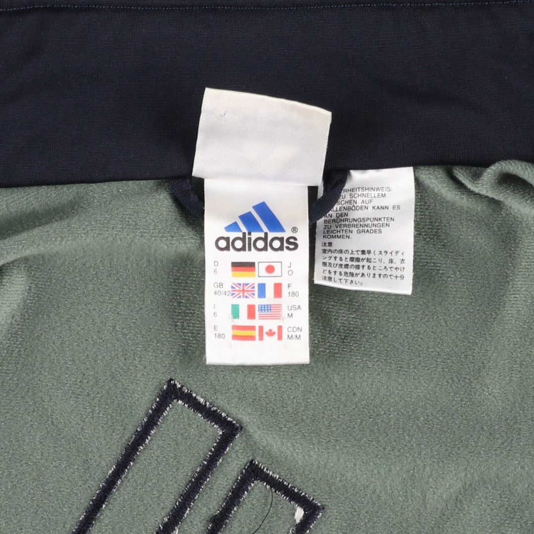 00'S adidas jersey track jacket, men's size M polyester Khaki type sage green Vintage Second Hand