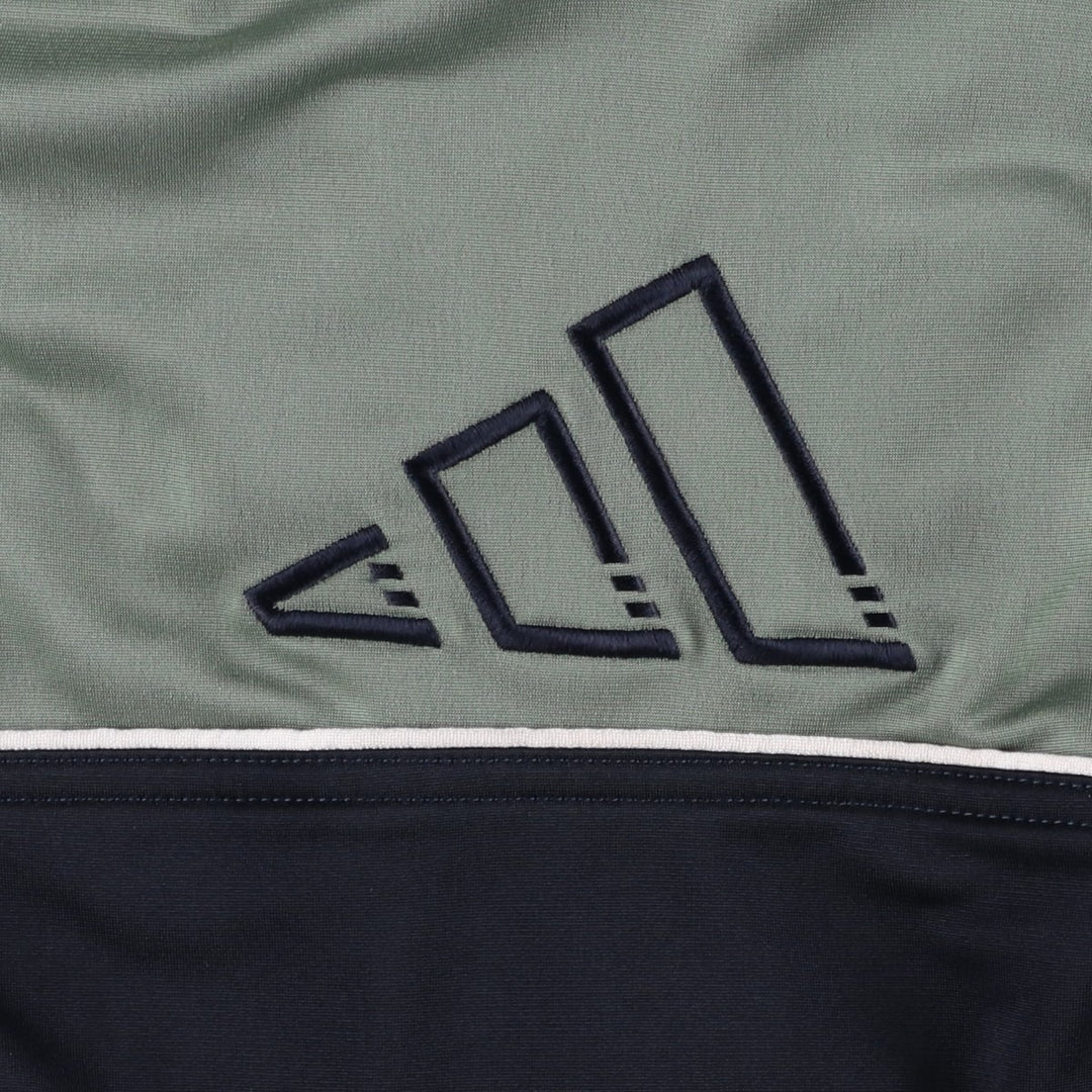 00'S adidas jersey track jacket, men's size M polyester Khaki type sage green Vintage Second Hand