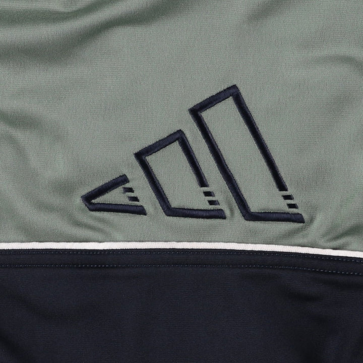 00'S adidas jersey track jacket, men's size M polyester Khaki type sage green Vintage Second Hand