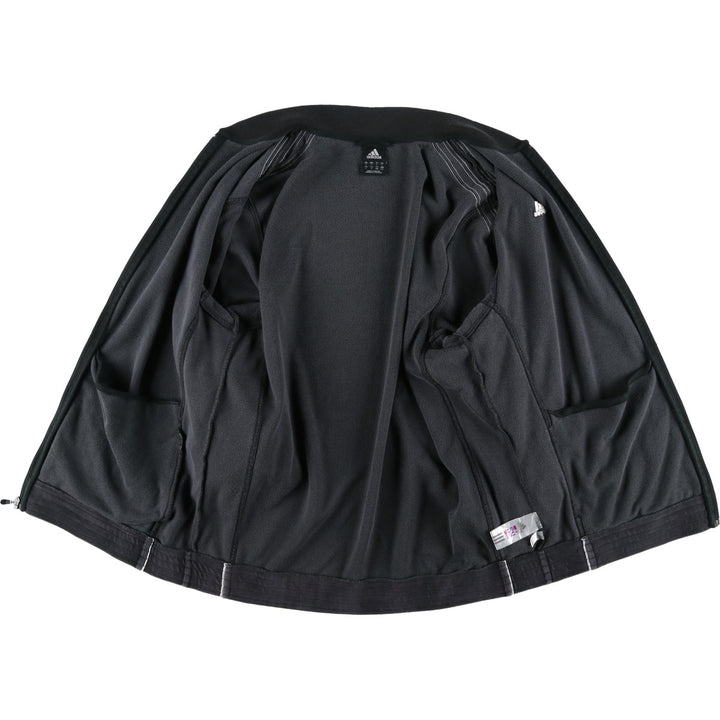 Adidas velour track jacket, men's size L (approx.) cotton black type Vintage Second Hand