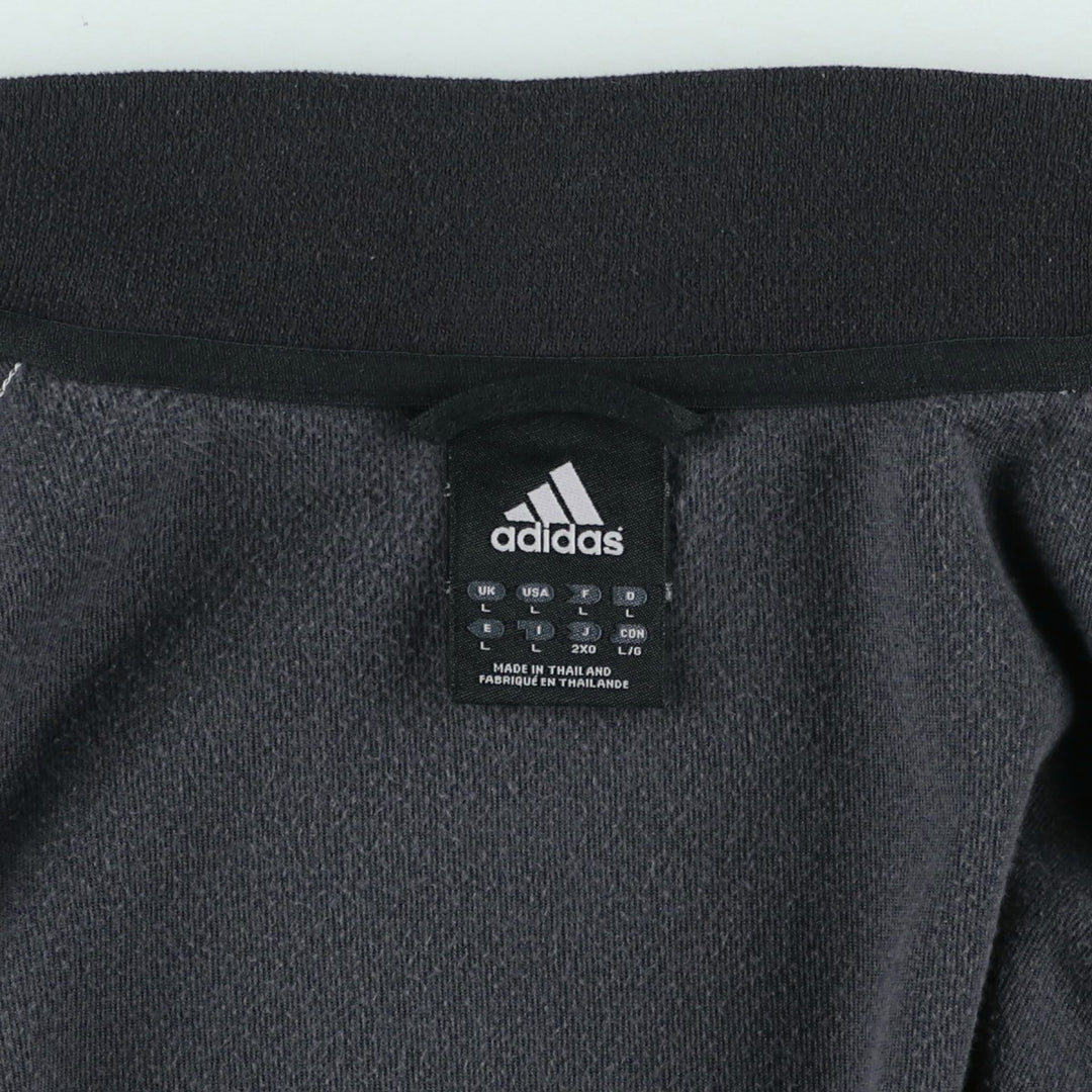 Adidas velour track jacket, men's size L (approx.) cotton black type Vintage Second Hand