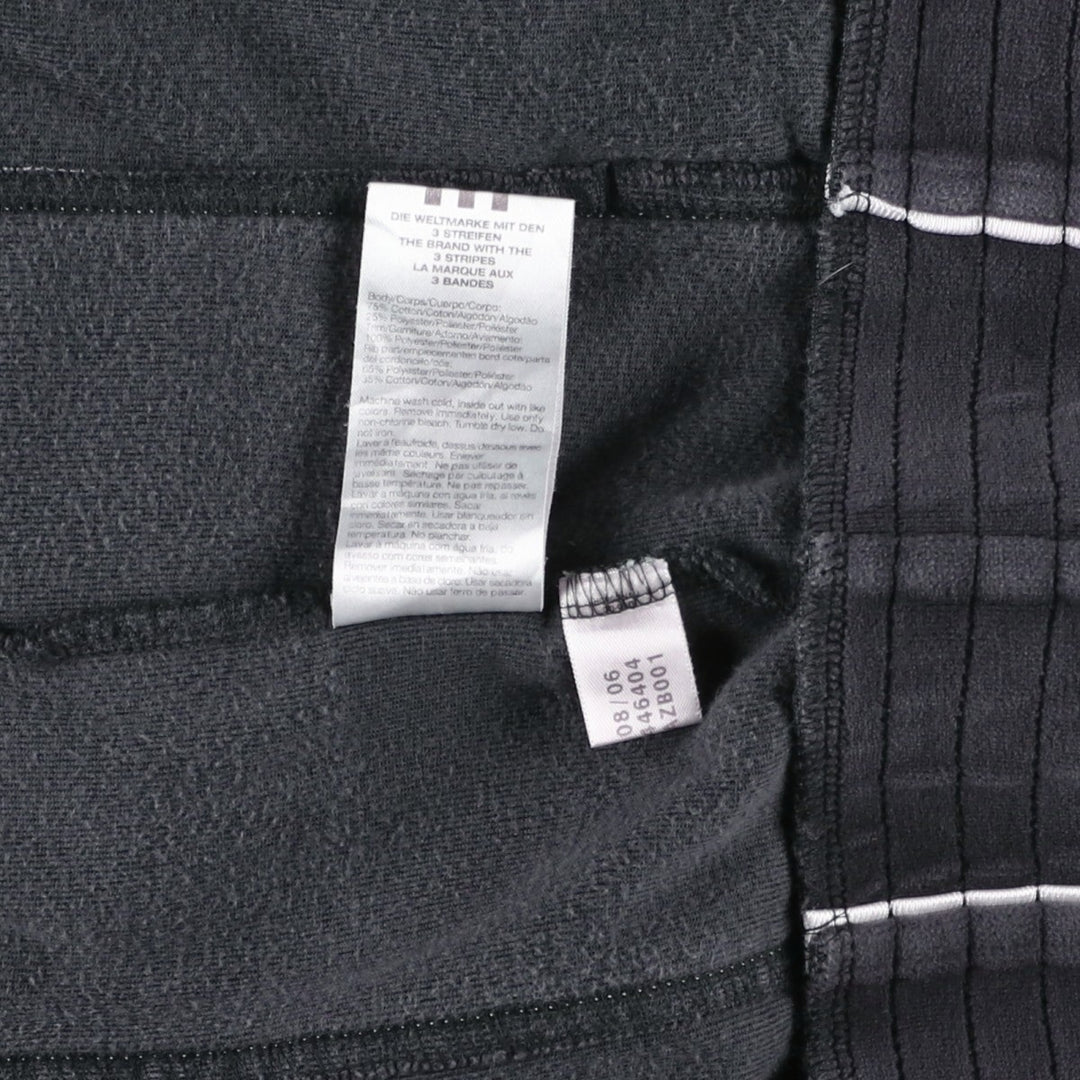 Adidas velour track jacket, men's size L (approx.) cotton black type Vintage Second Hand