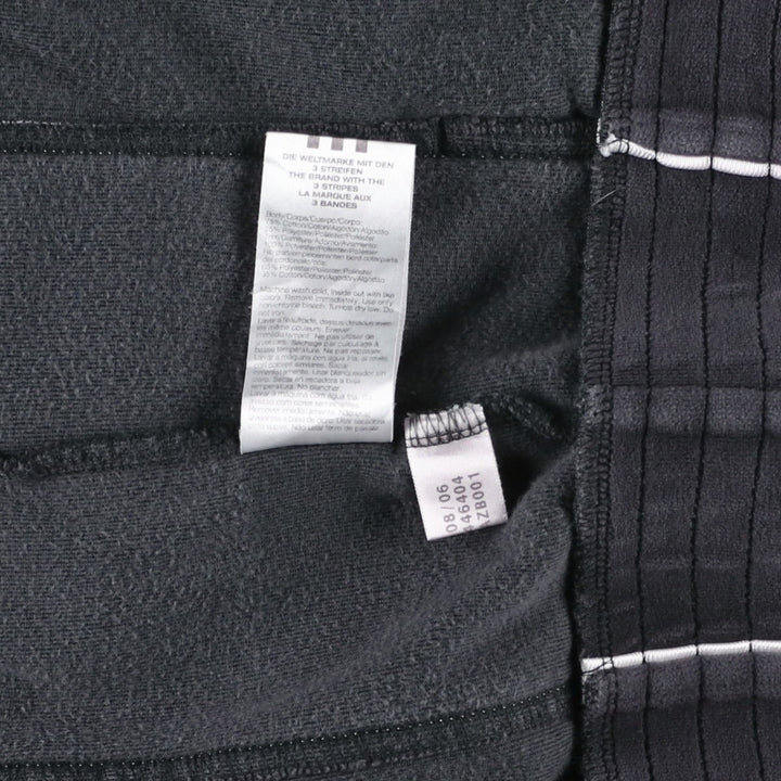 Adidas velour track jacket, men's size L (approx.) cotton black type Vintage Second Hand