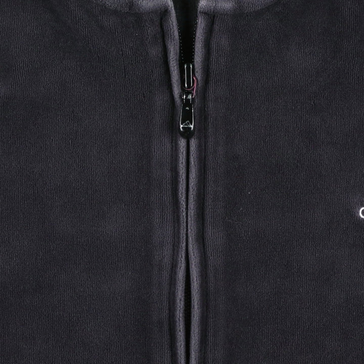 Adidas velour track jacket, men's size L (approx.) cotton black type Vintage Second Hand