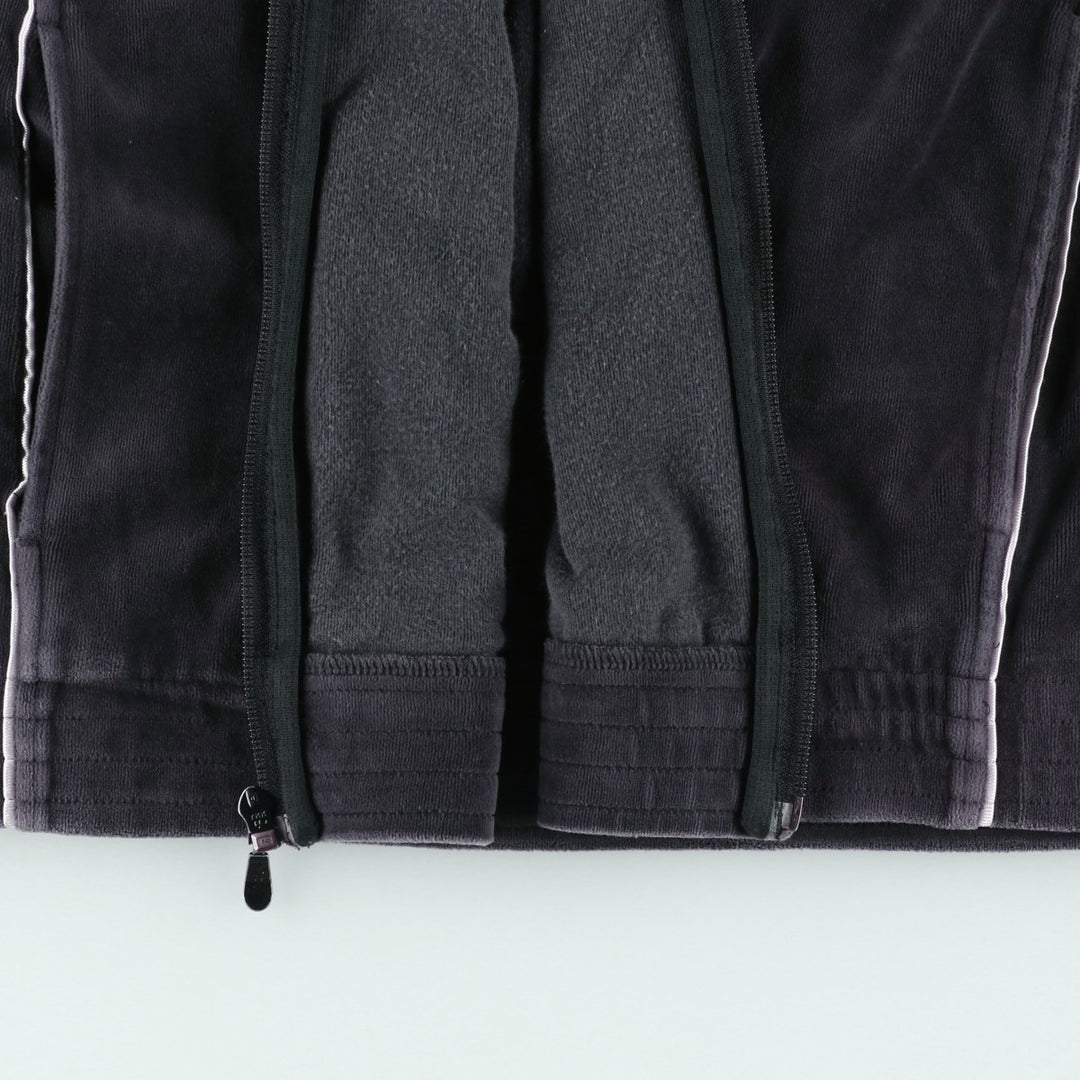 Adidas velour track jacket, men's size L (approx.) cotton black type Vintage Second Hand