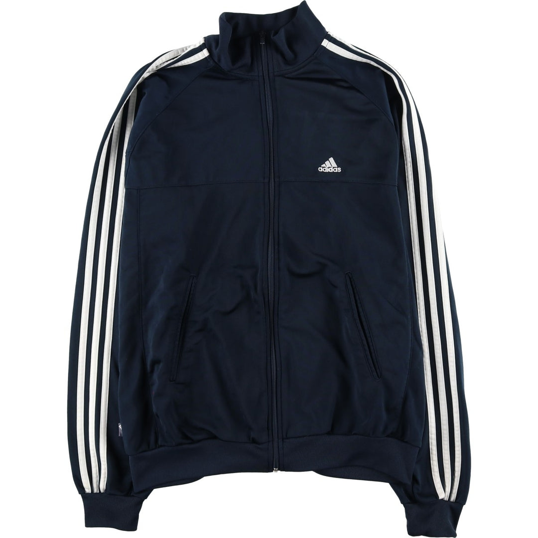 00'S adidas jersey track jacket, men's size M polyester navy blue type Vintage Second Hand
