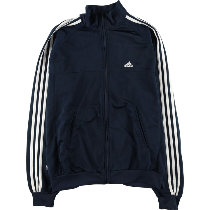 00'S adidas jersey track jacket, men's size M polyester navy blue type Vintage Second Hand