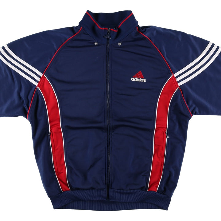 90s-00'S Adidas Jersey Track Jacket, Men's Size Medium polyester navy blue type Vintage Second Hand