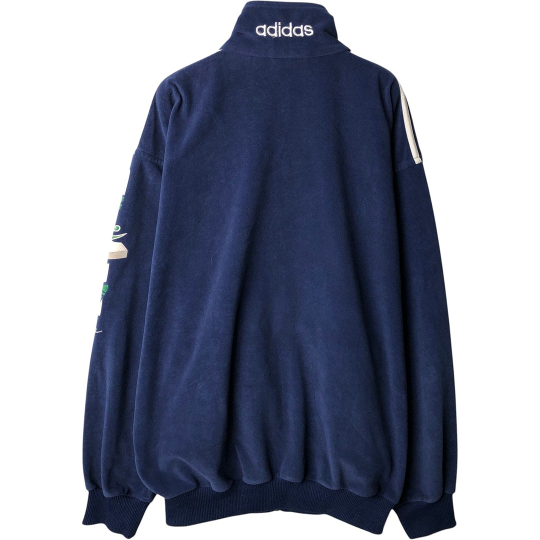 90s-00'S Adidas Trefoil Logo Velour Track Jacket, Men's Size S (approx.) polyester navy blue type Vintage Second Hand