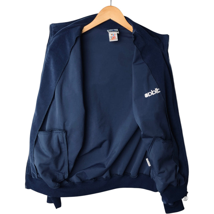 90s-00'S Adidas Trefoil Logo Velour Track Jacket, Men's Size S (approx.) polyester navy blue type Vintage Second Hand