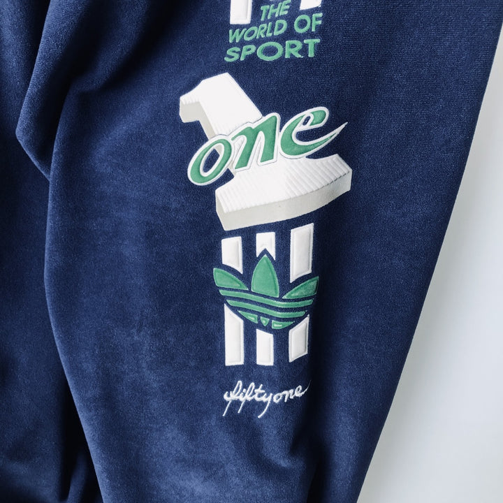 90s-00'S Adidas Trefoil Logo Velour Track Jacket, Men's Size S (approx.) polyester navy blue type Vintage Second Hand
