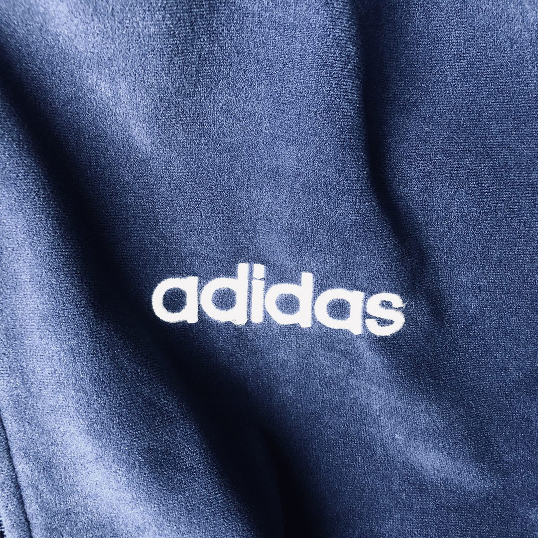 90s-00'S Adidas Trefoil Logo Velour Track Jacket, Men's Size S (approx.) polyester navy blue type Vintage Second Hand