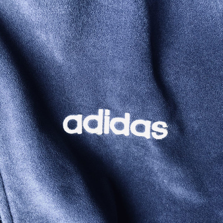 90s-00'S Adidas Trefoil Logo Velour Track Jacket, Men's Size S (approx.) polyester navy blue type Vintage Second Hand