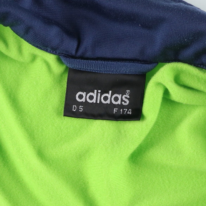 Vintage 80s-90'S adidas track jacket, men's M size polyester navy blue type Vintage Second Hand