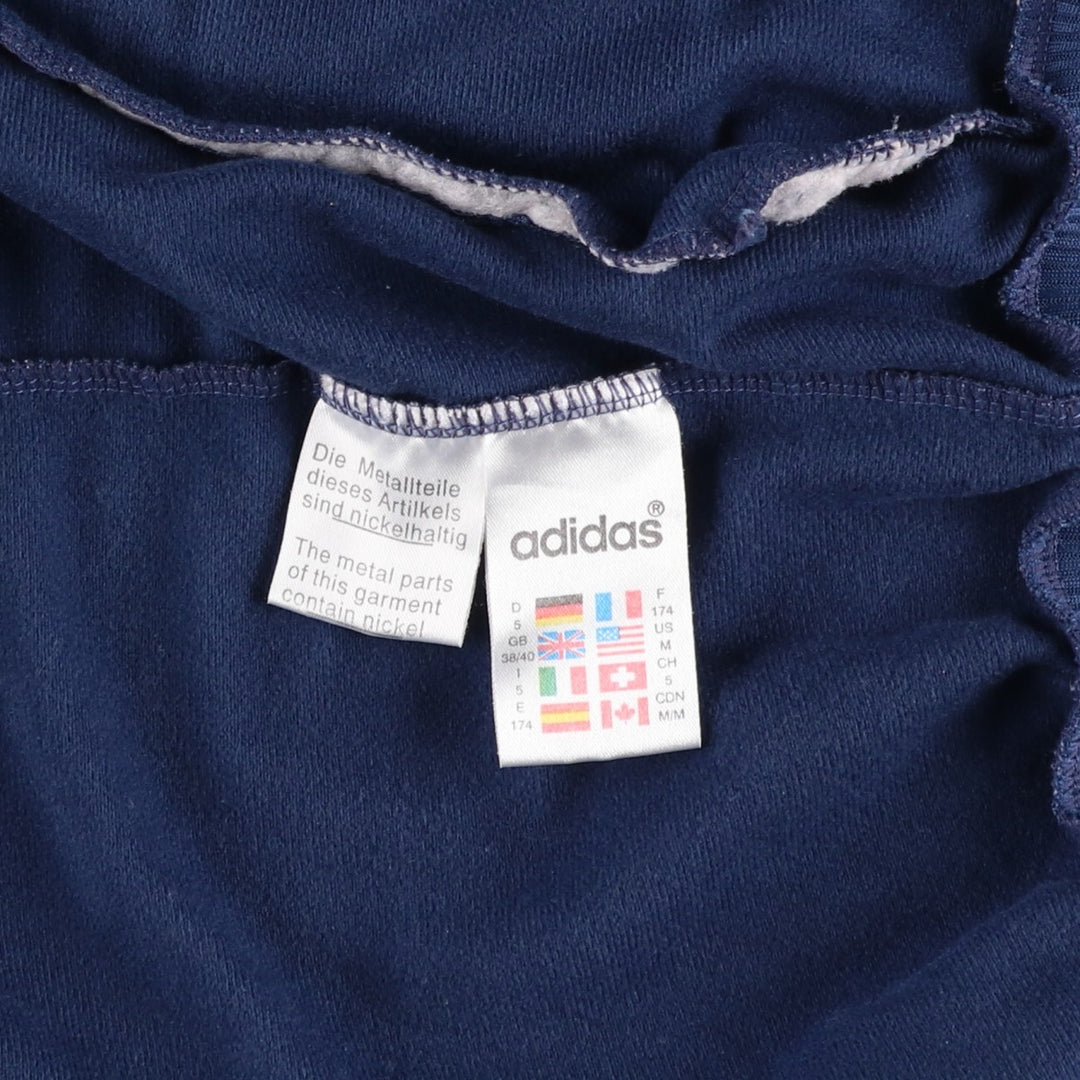 Vintage 80s-90'S adidas track jacket, men's M size polyester navy blue type Vintage Second Hand