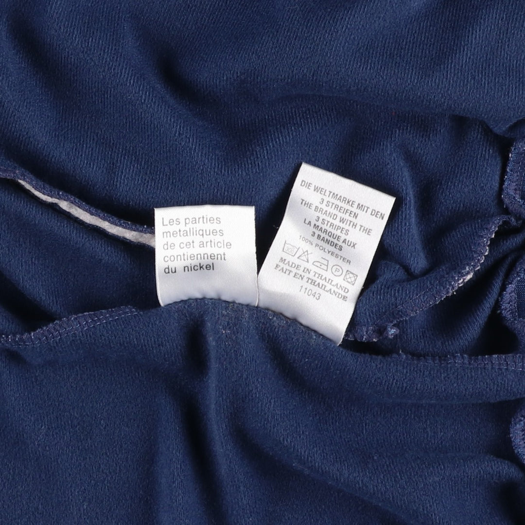 Vintage 80s-90'S adidas track jacket, men's M size polyester navy blue type Vintage Second Hand
