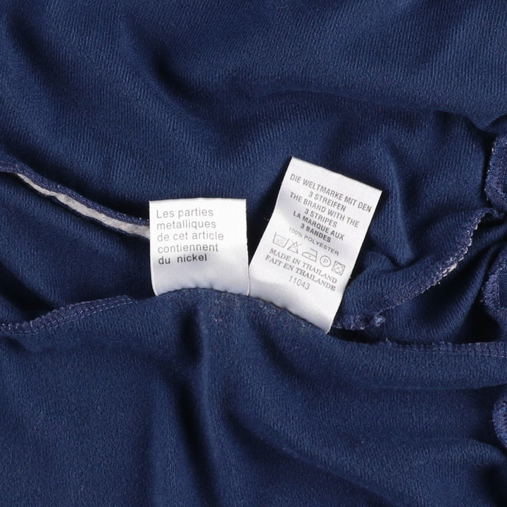 Vintage 80s-90'S adidas track jacket, men's M size polyester navy blue type Vintage Second Hand