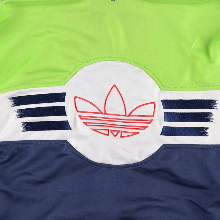 Vintage 80s-90'S adidas track jacket, men's M size polyester navy blue type Vintage Second Hand