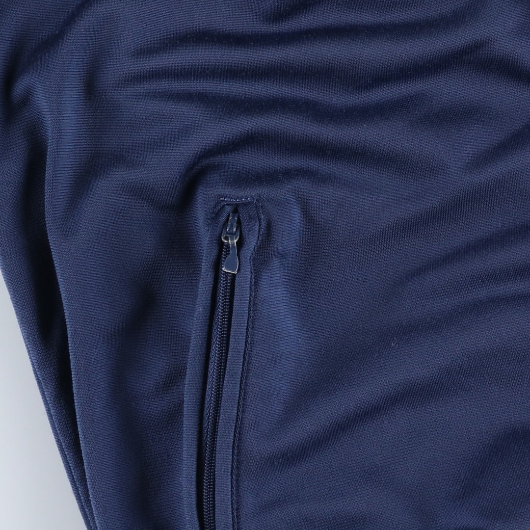 Vintage 80s-90'S adidas track jacket, men's M size polyester navy blue type Vintage Second Hand