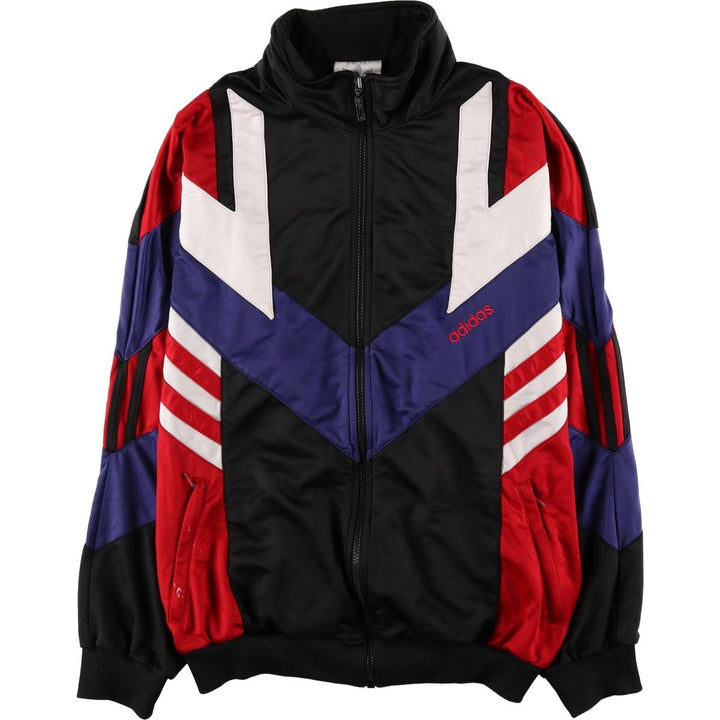 Vintage 1980'S adidas Trefoil logo track jacket, men's size L polyester black type Vintage Second Hand