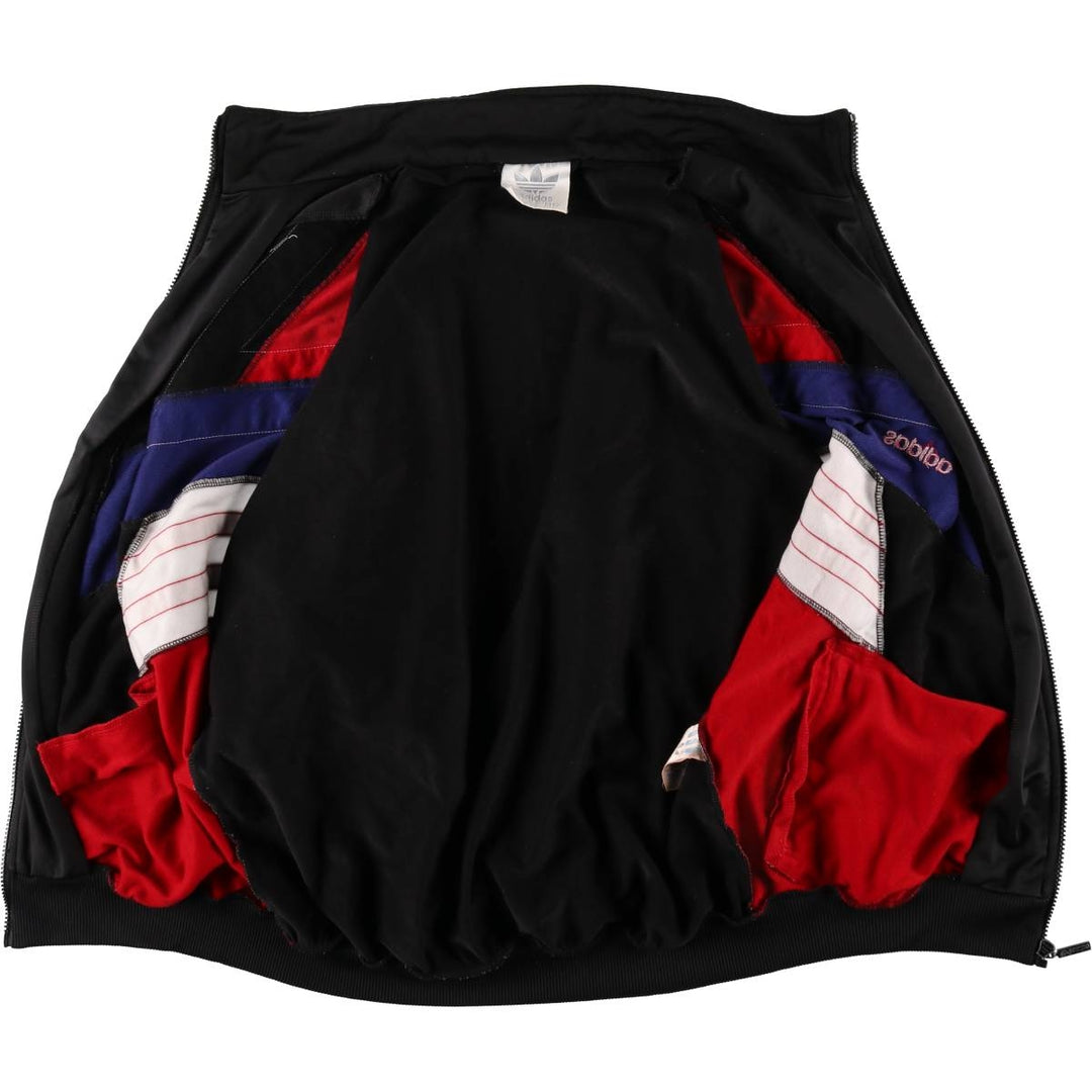 Vintage 1980'S adidas Trefoil logo track jacket, men's size L polyester black type Vintage Second Hand